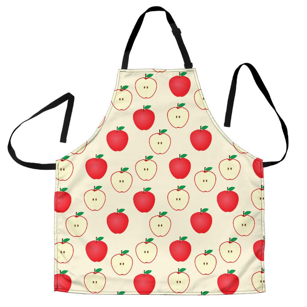 Red Apple Pattern Print Men's Apron-grizzshop