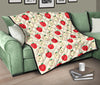 Red Apple Pattern Print Quilt-grizzshop