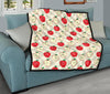 Red Apple Pattern Print Quilt-grizzshop