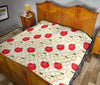 Red Apple Pattern Print Quilt-grizzshop