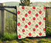 Red Apple Pattern Print Quilt-grizzshop