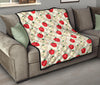 Red Apple Pattern Print Quilt-grizzshop