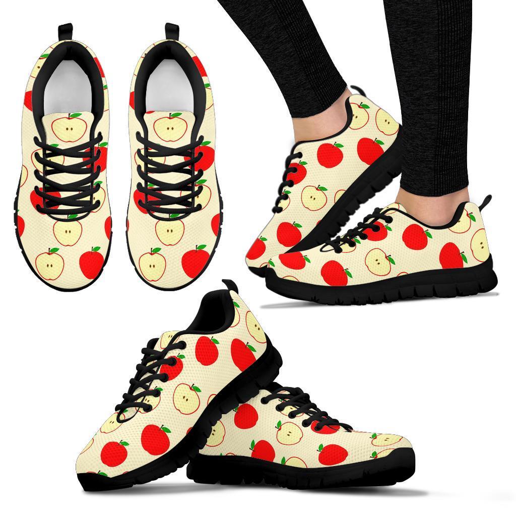 Red Apple Pattern Print Sneaker Shoes For Men Women-grizzshop