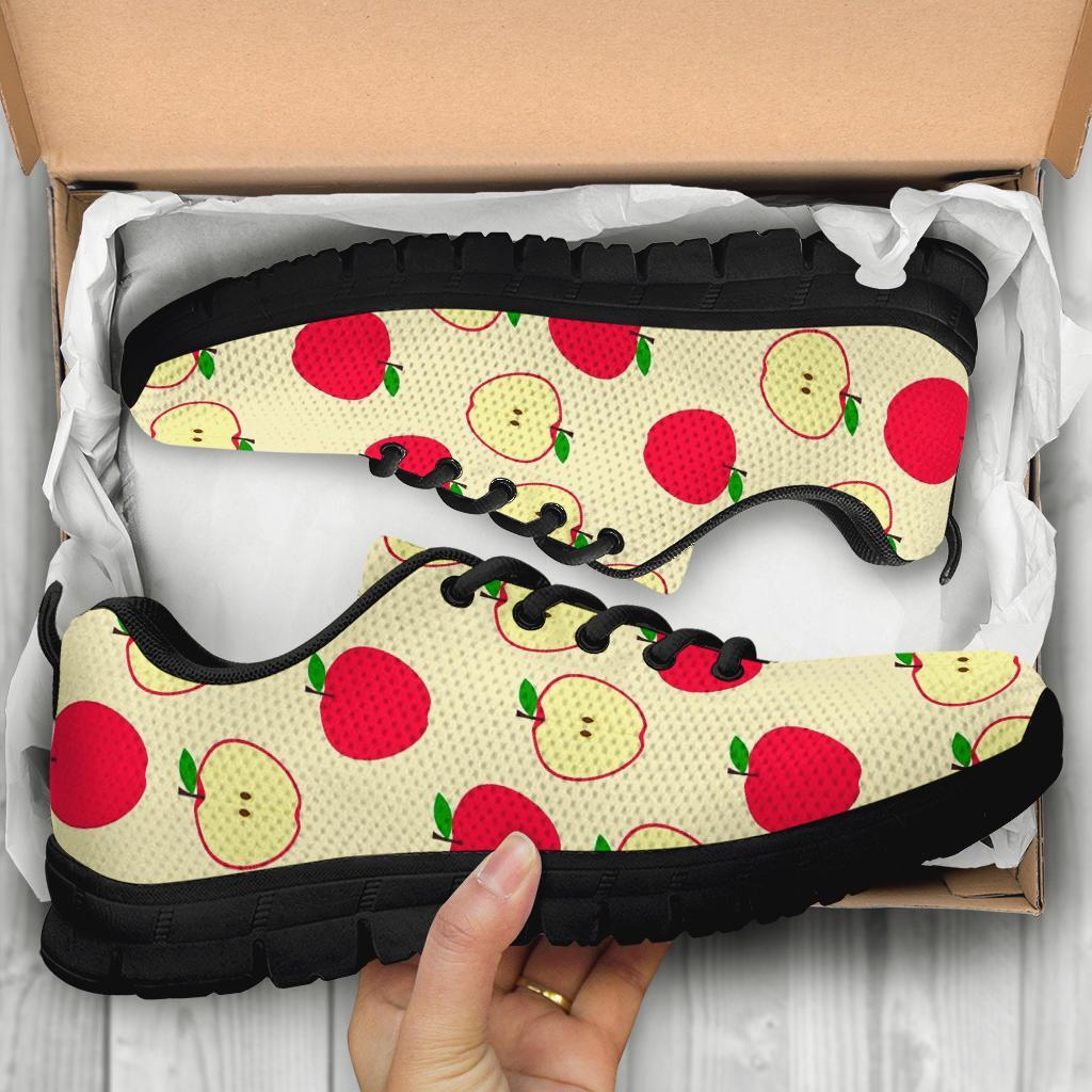 Red Apple Pattern Print Sneaker Shoes For Men Women-grizzshop