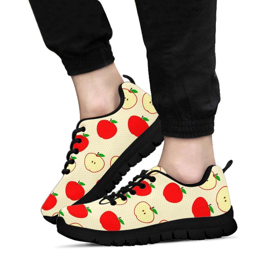 Red Apple Pattern Print Sneaker Shoes For Men Women-grizzshop