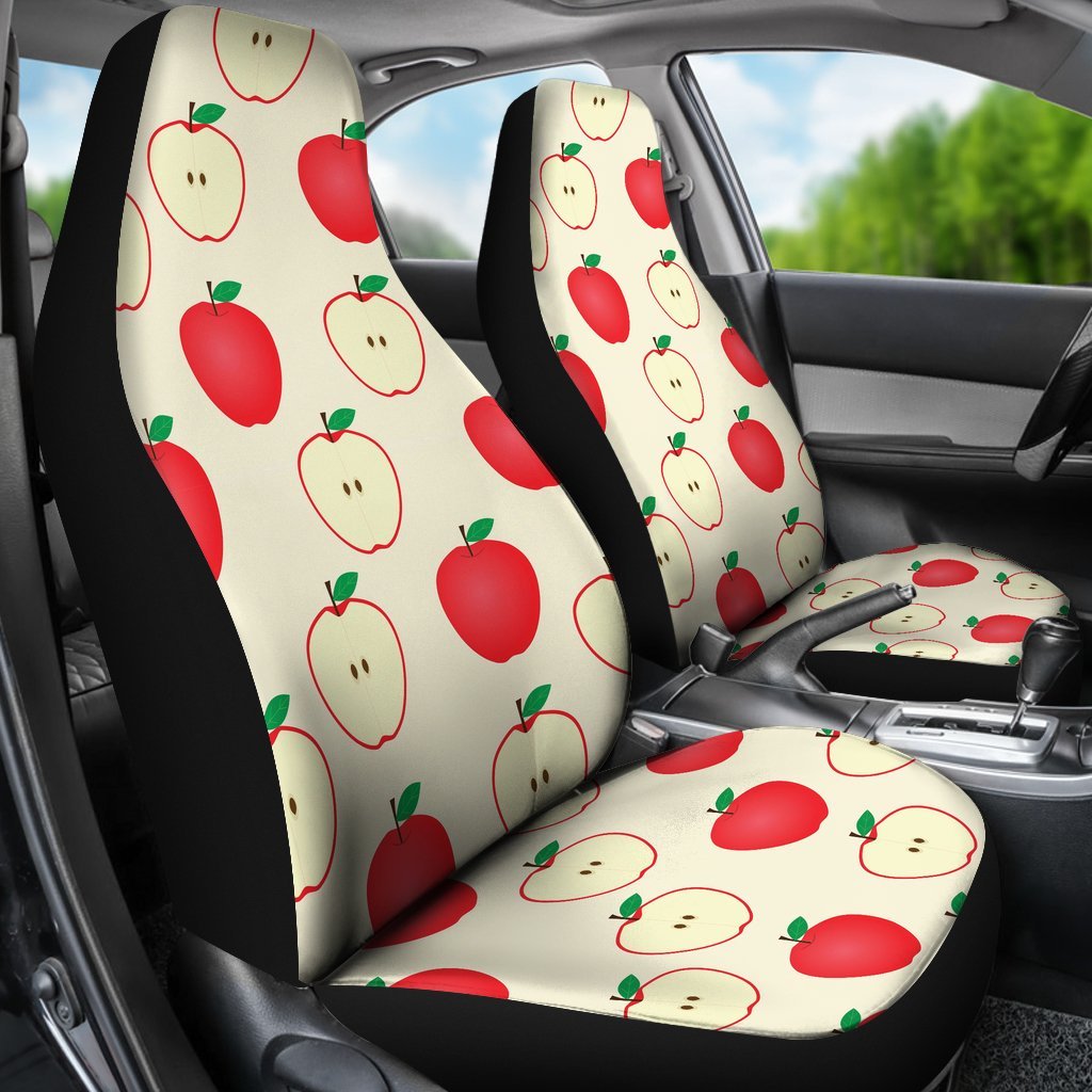 Red Apple Pattern Print Universal Fit Car Seat Covers-grizzshop