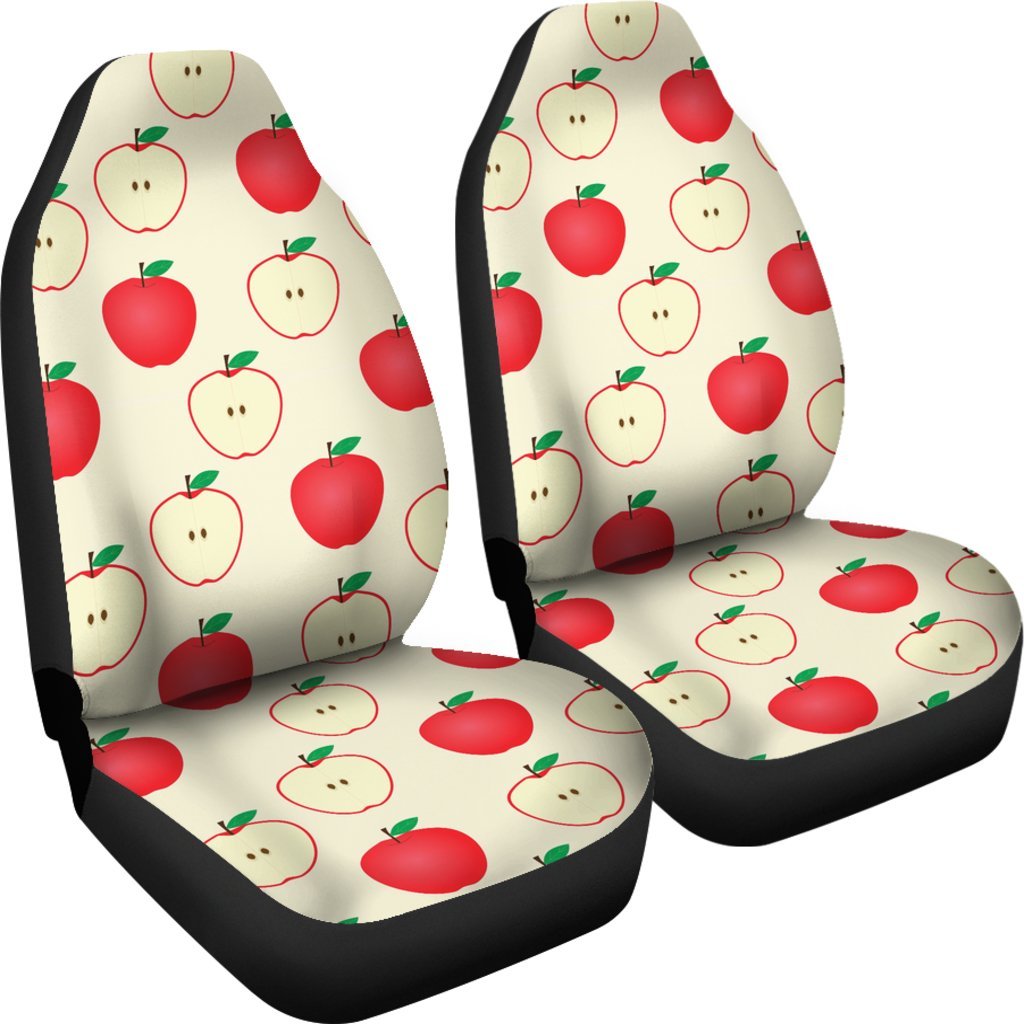 Red Apple Pattern Print Universal Fit Car Seat Covers-grizzshop