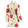 Red Apple Pattern Print Women Long Robe-grizzshop