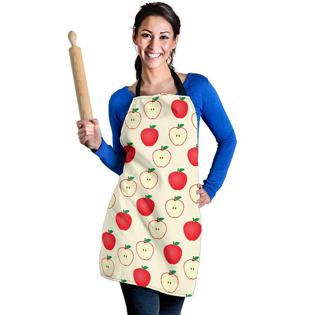 Red Apple Pattern Print Women's Apron-grizzshop