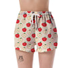 Red Apple Pattern Print Women's Shorts-grizzshop