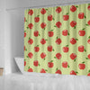 Red Apple Print Pattern Bathroom Shower Curtain-grizzshop