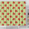 Red Apple Print Pattern Bathroom Shower Curtain-grizzshop