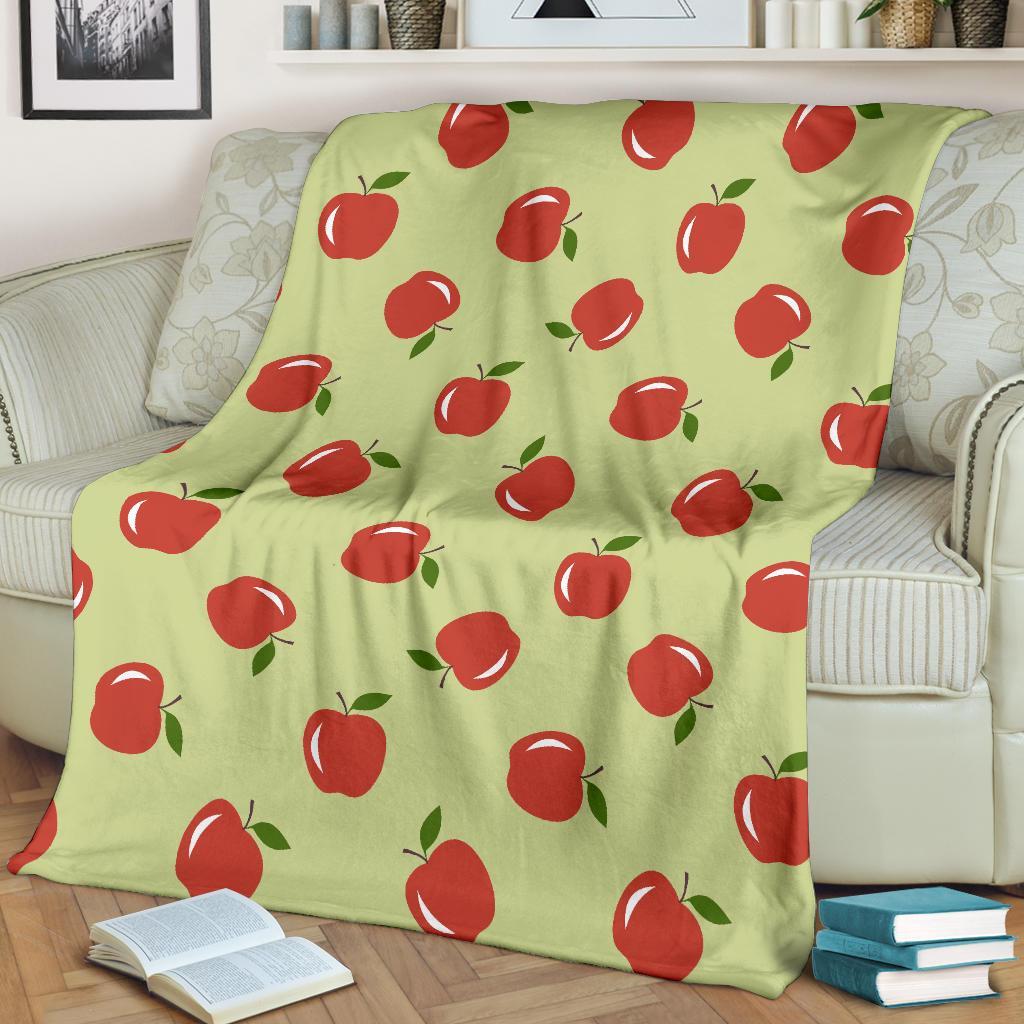 Red Apple Print Pattern Blanket-grizzshop