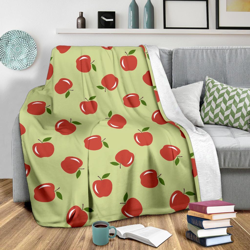 Red Apple Print Pattern Blanket-grizzshop