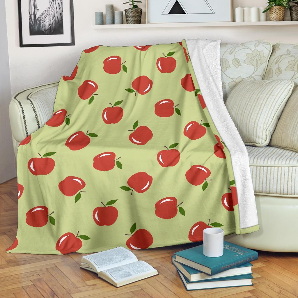 Red Apple Print Pattern Blanket-grizzshop