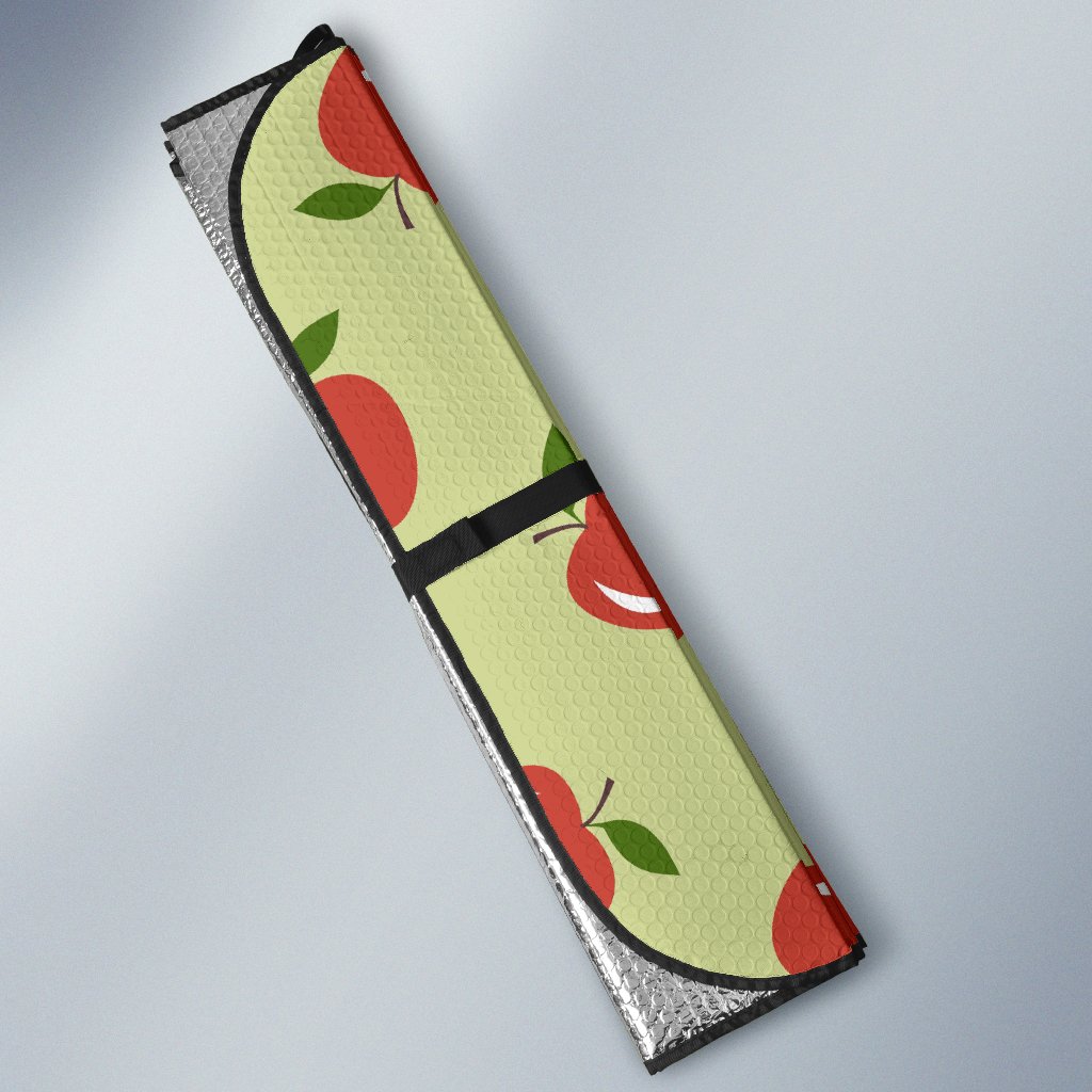 Red Apple Print Pattern Car Sun Shade-grizzshop