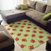 Red Apple Print Pattern Floor Mat-grizzshop