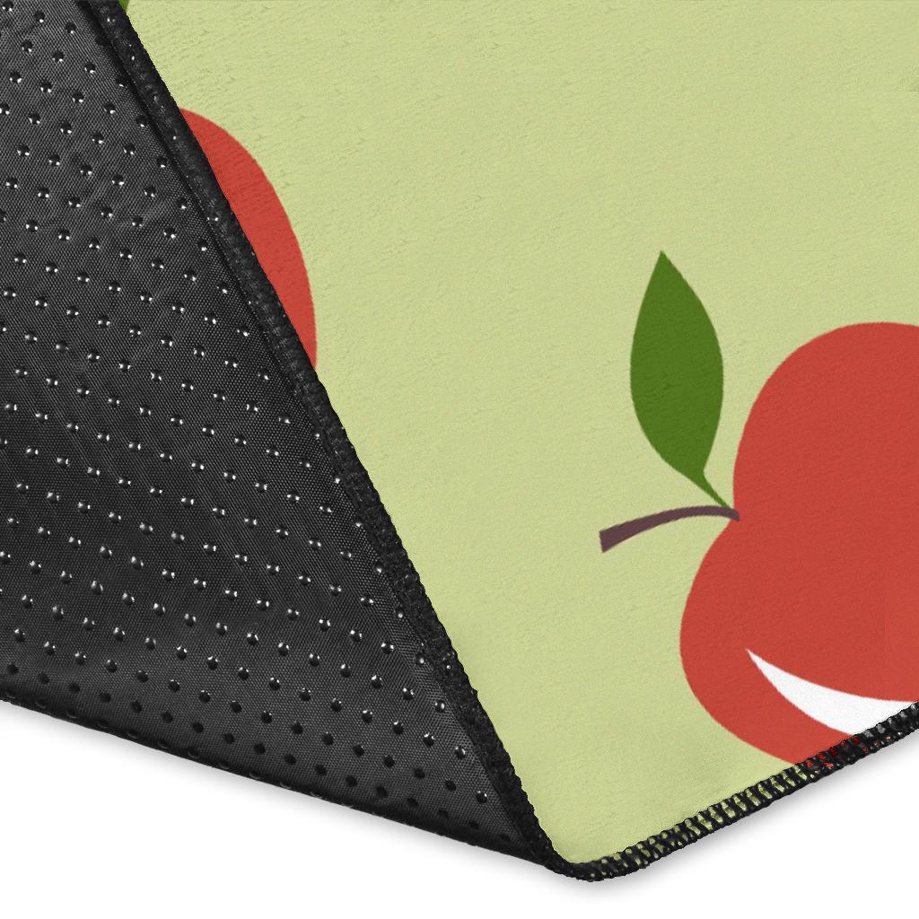 Red Apple Print Pattern Floor Mat-grizzshop