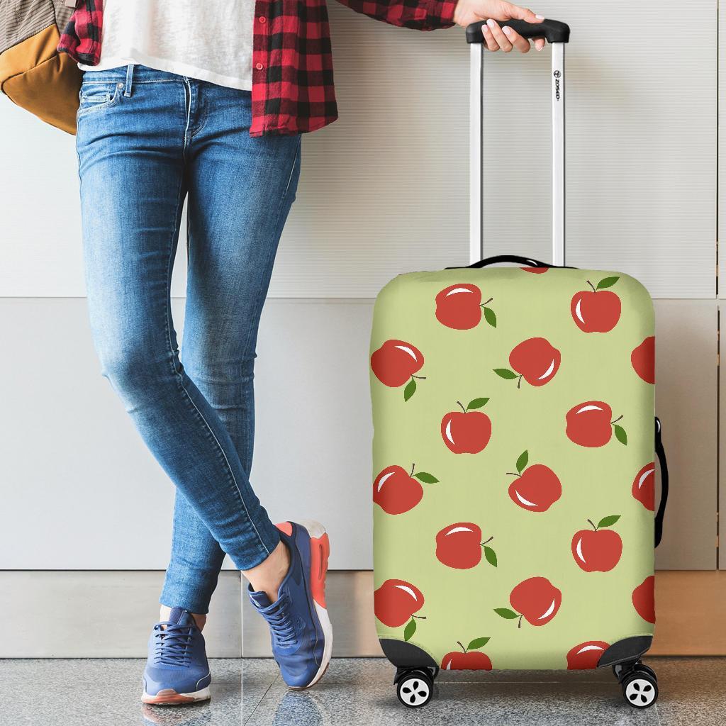 Red Apple Print Pattern Luggage Cover Protector-grizzshop