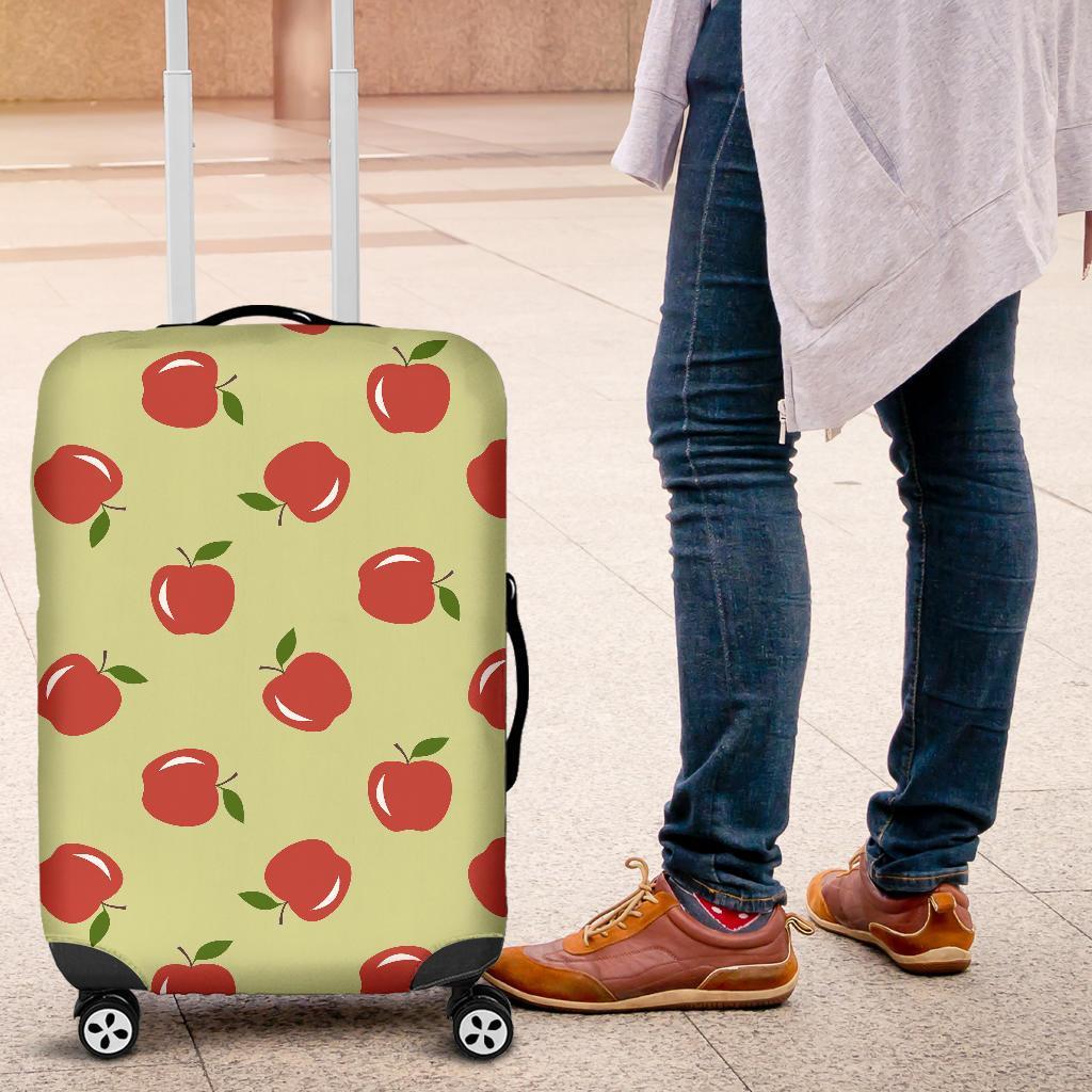 Red Apple Print Pattern Luggage Cover Protector-grizzshop