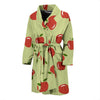 Red Apple Print Pattern Men Long Robe-grizzshop