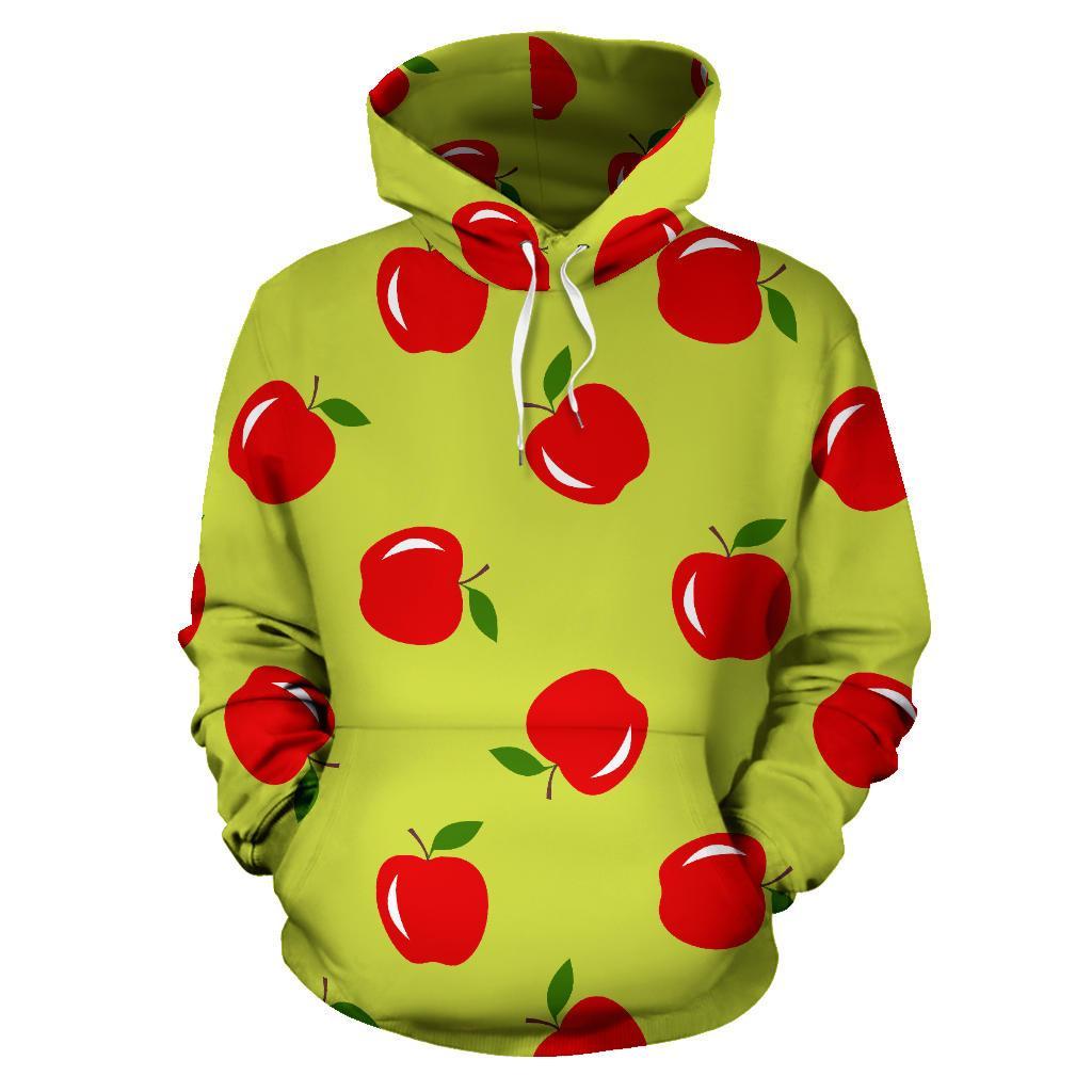 Red Apple Print Pattern Men Women Pullover Hoodie-grizzshop