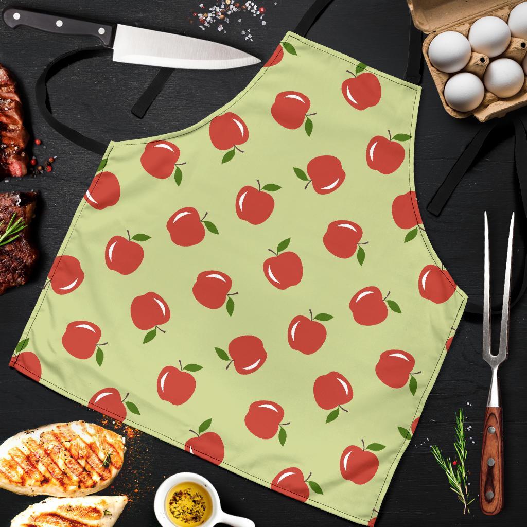 Red Apple Print Pattern Men's Apron-grizzshop