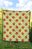 Red Apple Print Pattern Quilt-grizzshop