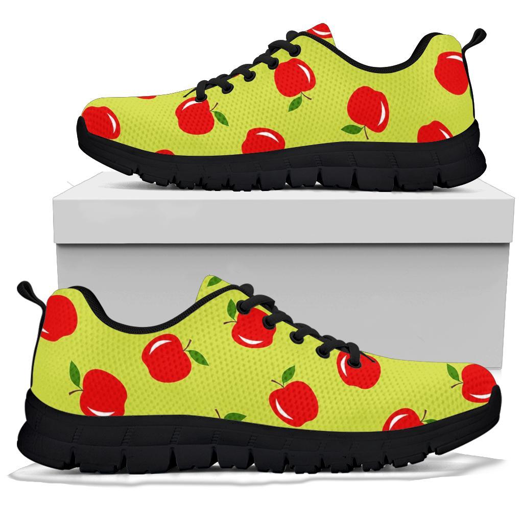 Red Apple Print Pattern Sneaker Shoes For Men Women-grizzshop