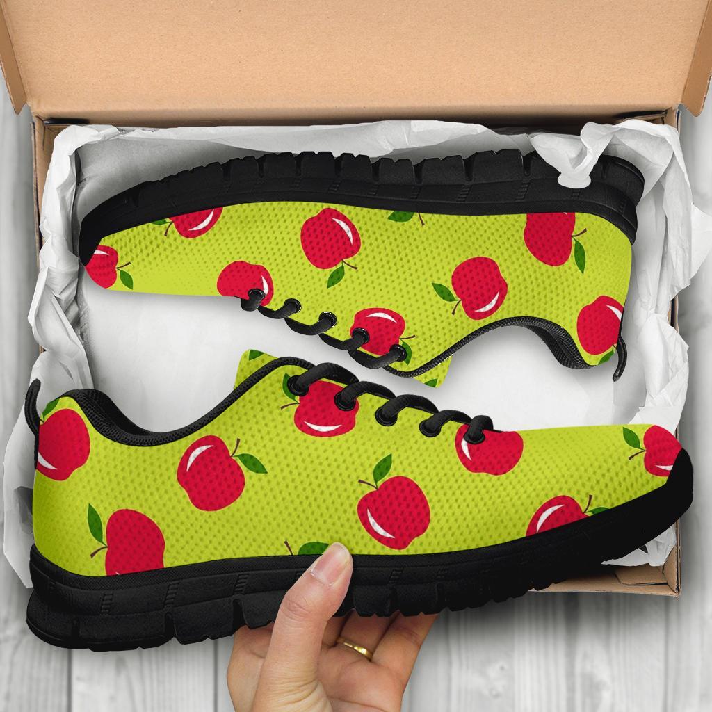 Red Apple Print Pattern Sneaker Shoes For Men Women-grizzshop