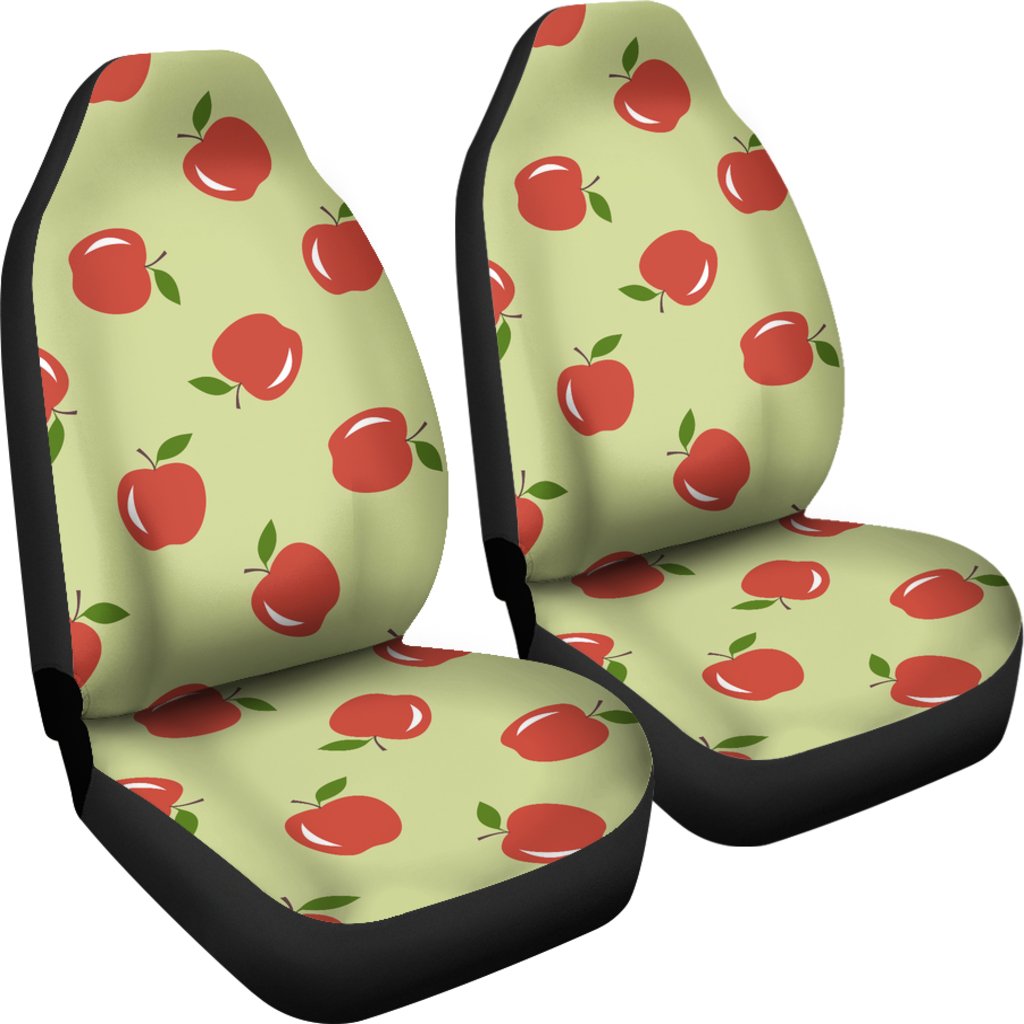 Red Apple Print Pattern Universal Fit Car Seat Covers-grizzshop