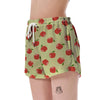 Red Apple Print Pattern Women's Shorts-grizzshop