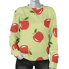 Red Apple Print Pattern Women's Sweatshirt-grizzshop