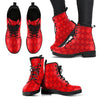 Red Argyle Womens Faux Leather Boots-grizzshop