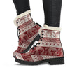 Red Aztec Elephant Pattern Print Comfy Winter Boots-grizzshop