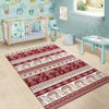 Red Aztec Elephant Pattern Print Floor Mat-grizzshop