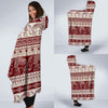 Red Aztec Elephant Pattern Print Hooded Blanket-grizzshop