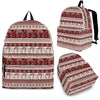 Red Aztec Elephant Pattern Print Premium Backpack-grizzshop