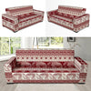 Red Aztec Elephant Pattern Print Sofa Covers-grizzshop