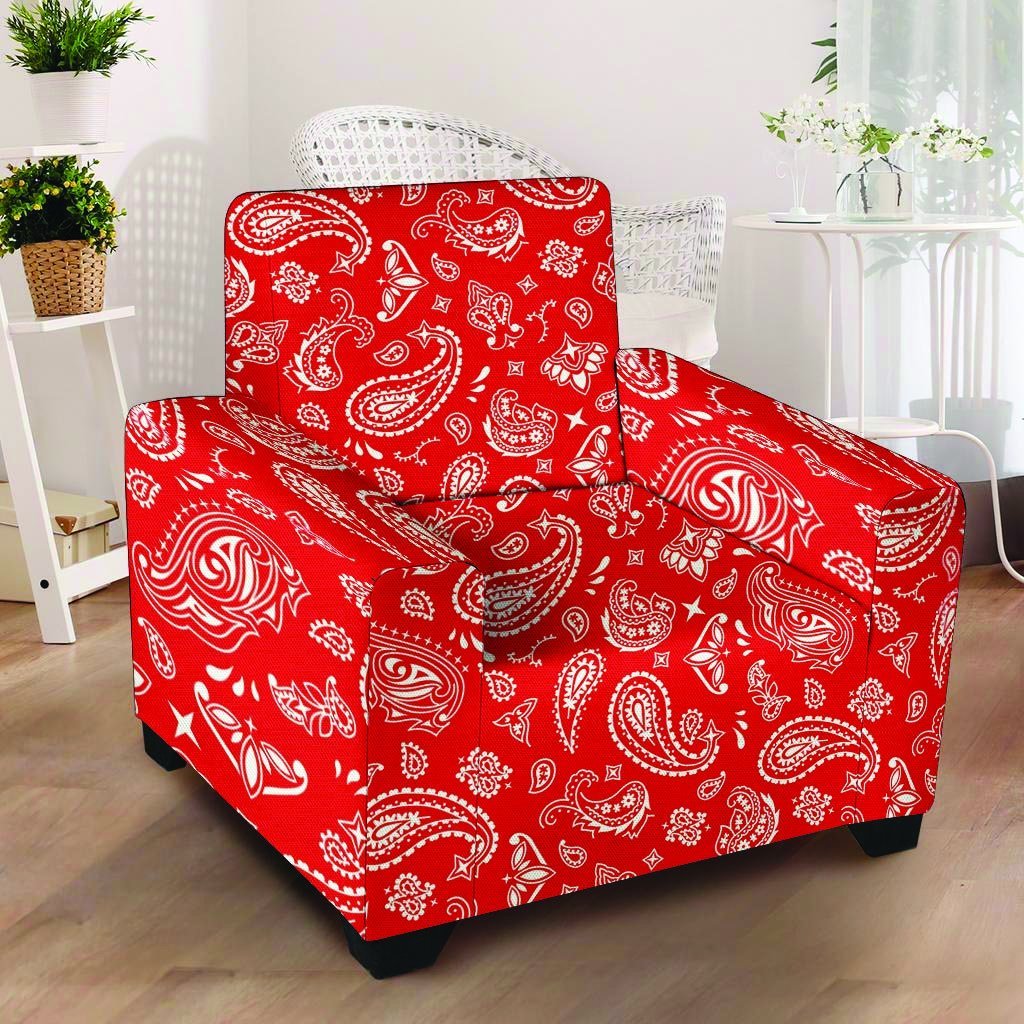 Red Bandana Armchair Cover-grizzshop