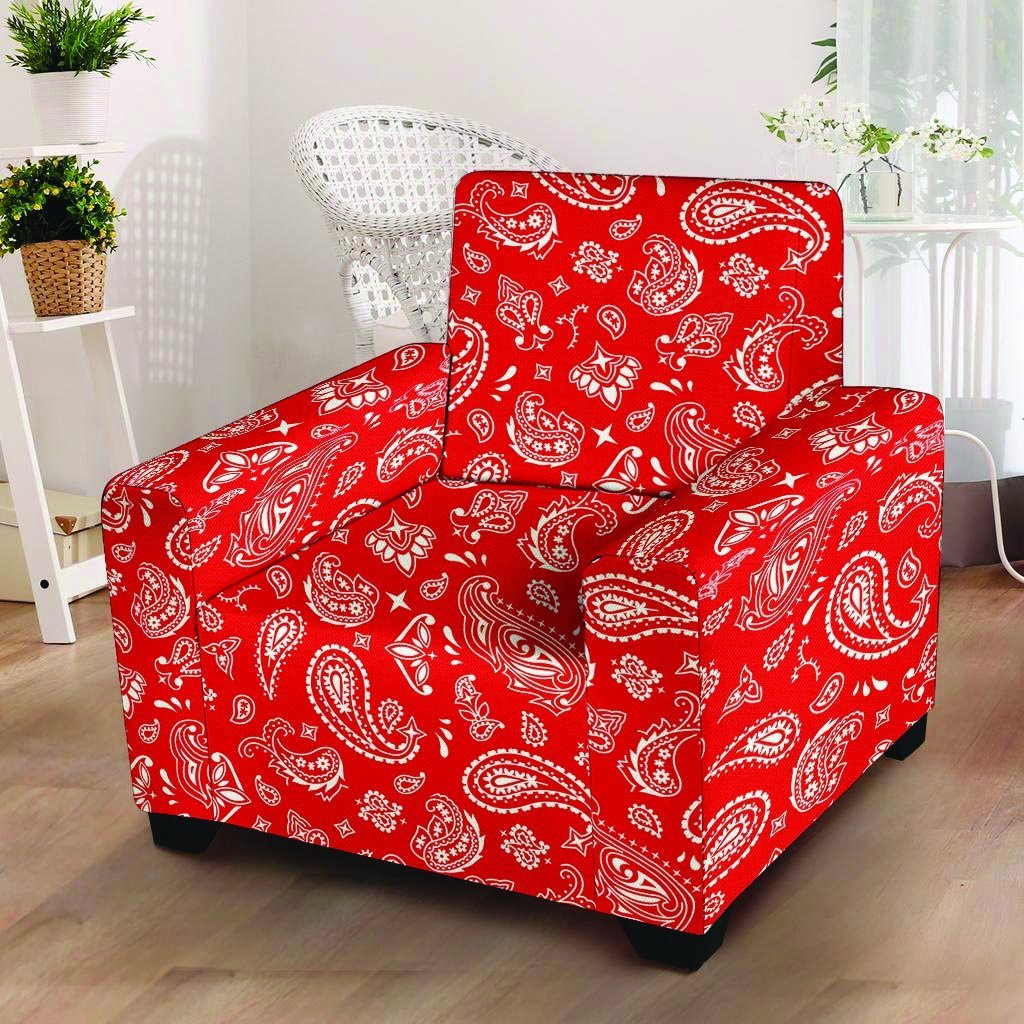 Red Bandana Armchair Cover-grizzshop