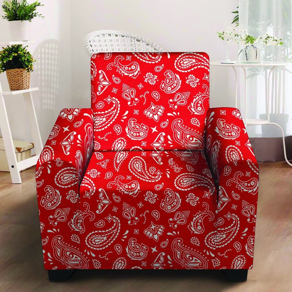 Red Bandana Armchair Cover-grizzshop