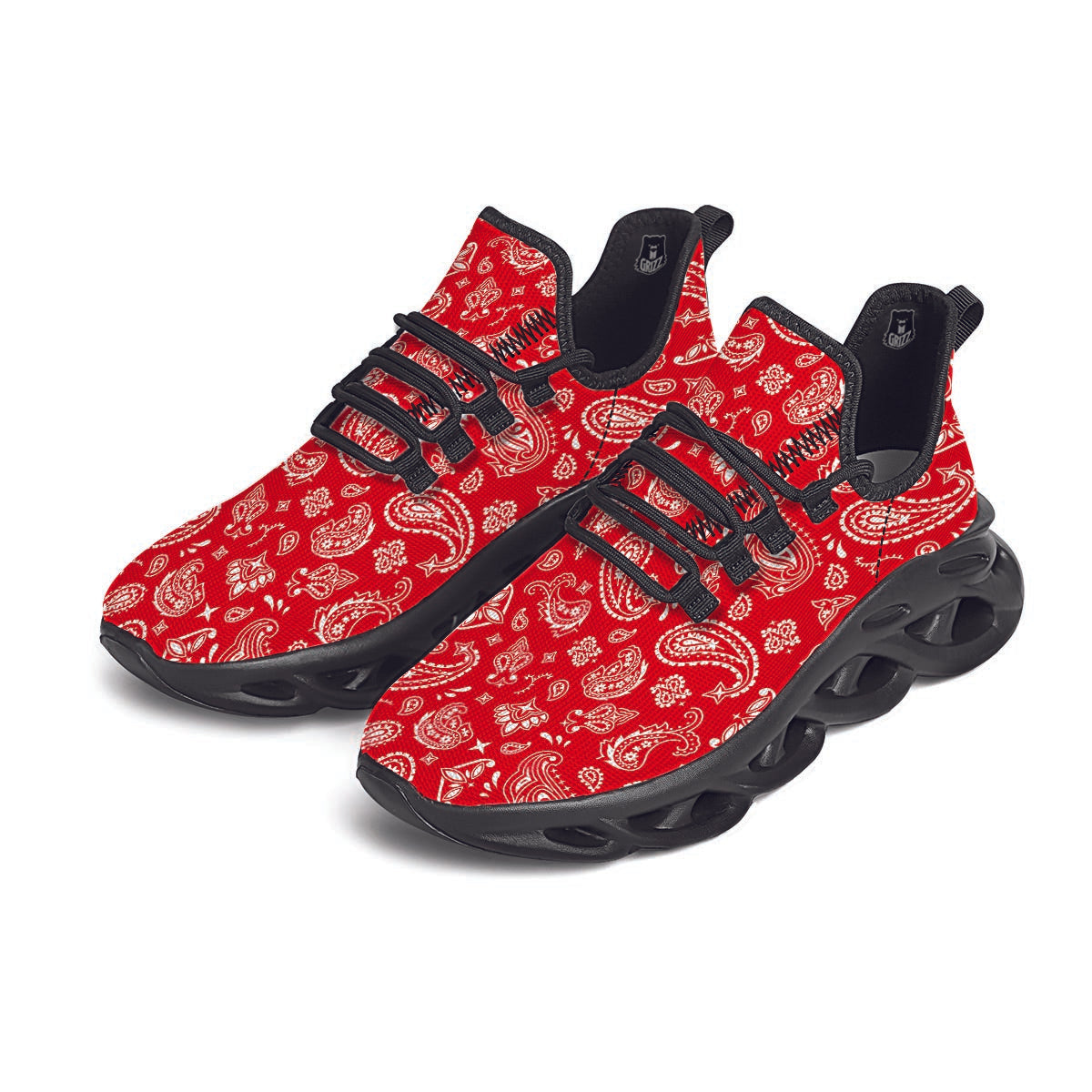 Red Bandana Black Running Shoes-grizzshop