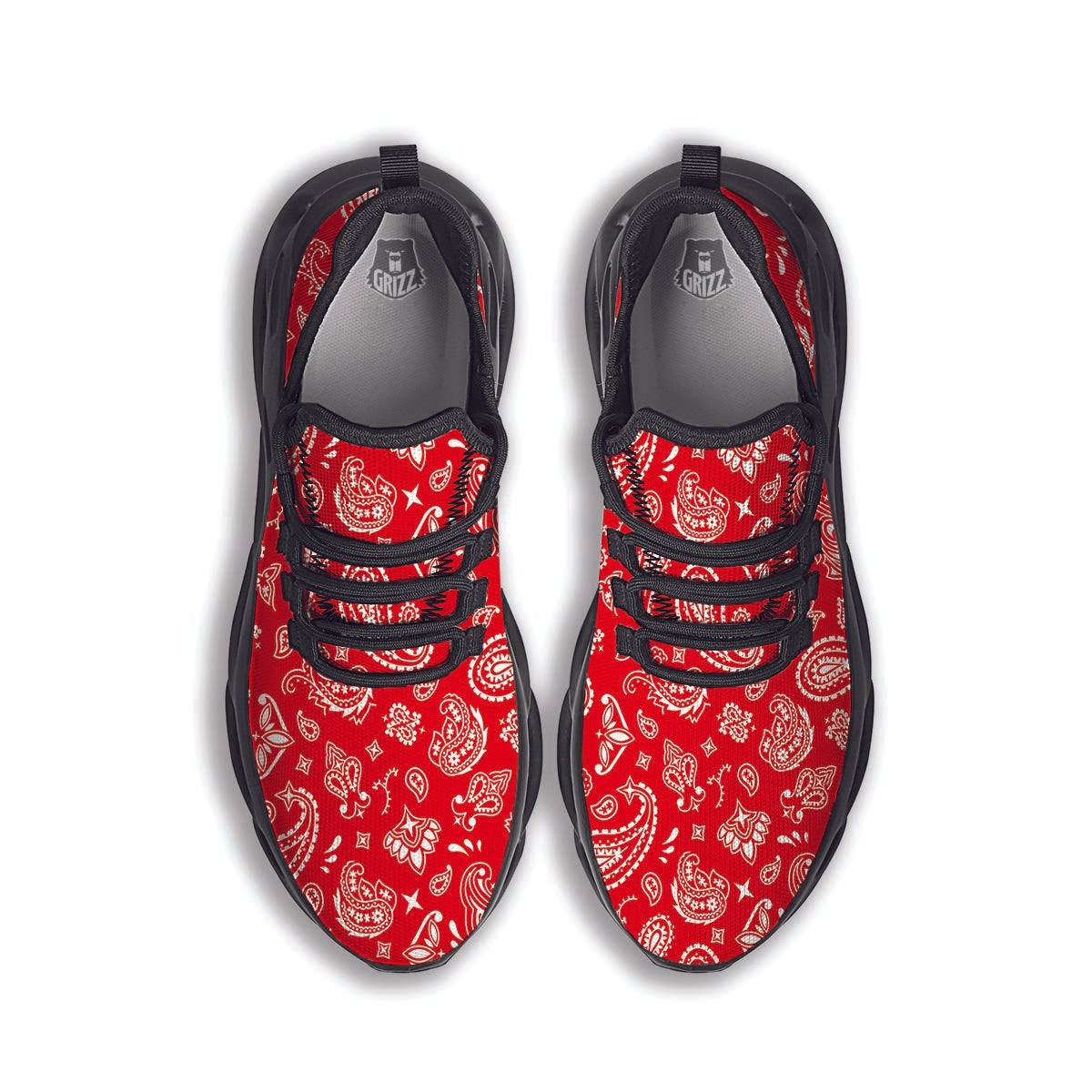 Red Bandana Black Running Shoes-grizzshop