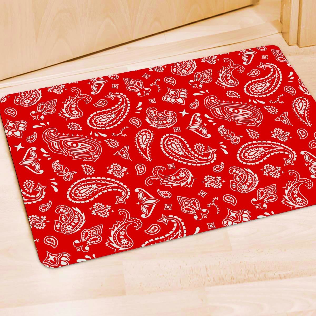 Red Bandana Door Mat-grizzshop