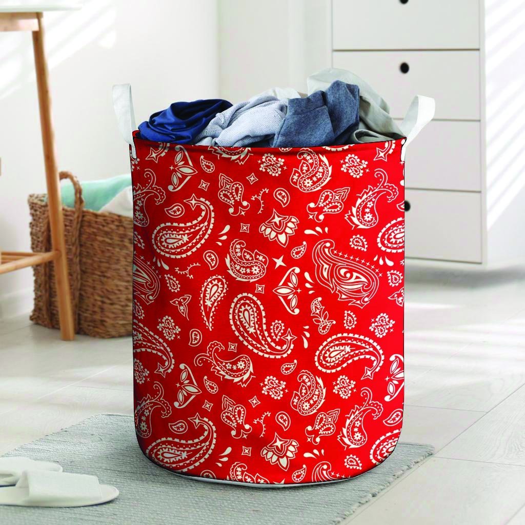 Red Bandana Laundry Basket-grizzshop
