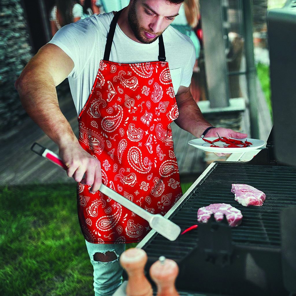 Red Bandana Men's Apron-grizzshop