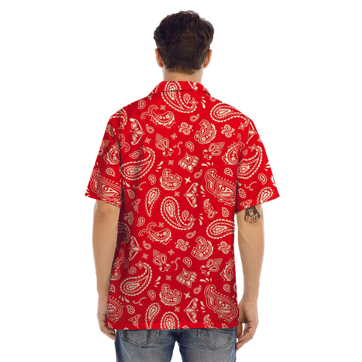 Red Bandana Men’s Hawaiian Shirt-grizzshop