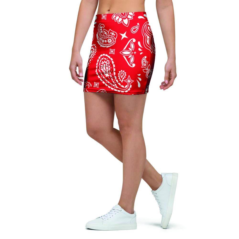 Red Bandana Mini Skirt-grizzshop