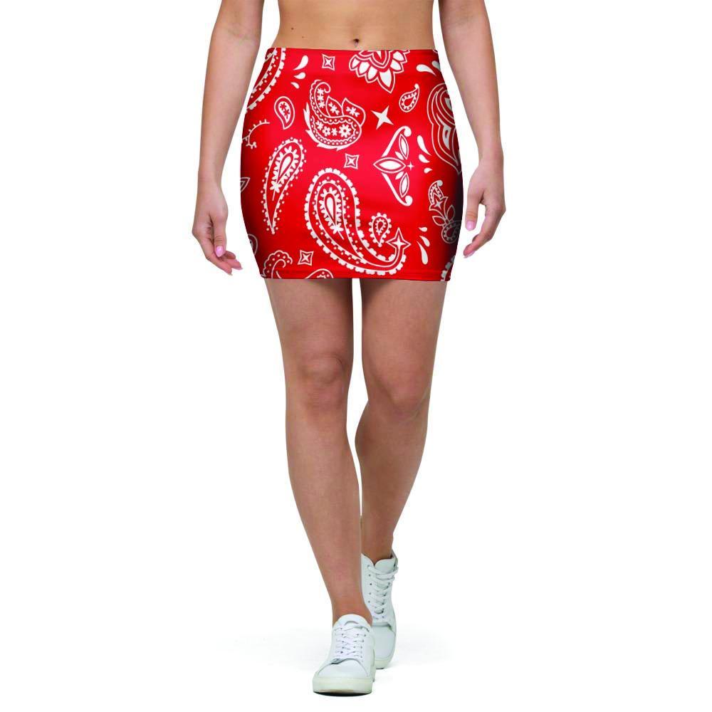 Red Bandana Mini Skirt-grizzshop